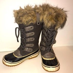 JBU Jambu Snow Boots Faux Fur Size 6 Gray Excellent Condition